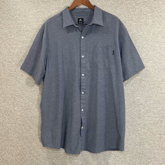Ripzone Button Down Shirt Men Size 2XL Blue Short Sleeve Logo Chest Pocket - Picture 10 of 11